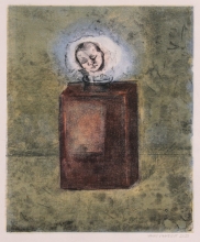Bottle with Baby, 2015, monoprint, 12 x 10 inches