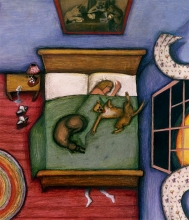 tibby and her dogs, detail